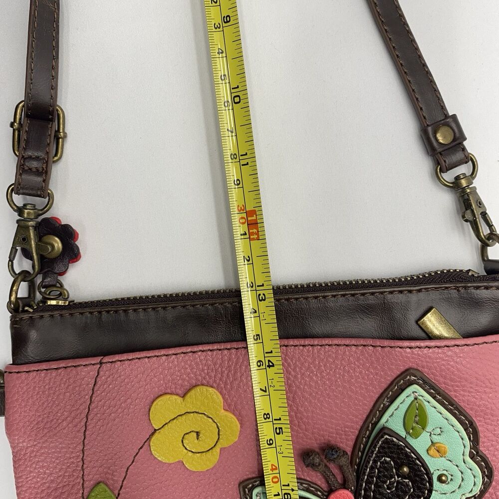CHALA BUTTERFLY MINI CROSSBODY Strap Clutch Purse Teal Dot Pink Brown Spring Bag - Picture 12 of 14